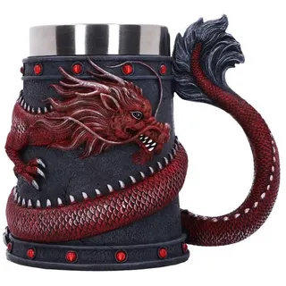 Nemesis Now Rotes Drachenspirale Glas 16 Cm - Black