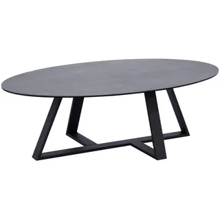 Novel Couchtisch , Grau, Schwarz , Metall, Glas, Keramik , oval , eckig, Flachrohr , 70x38x120 cm , einfacher Aufbau , Wohnzimmer, Wohnzimmertische, Couchtische, Couchtische Glas