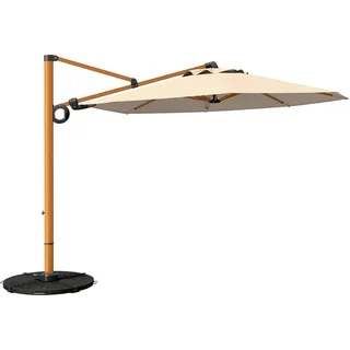 Aluminium Sonnenschirm 300cm mit Kurbelbedienung und UV-Schutz - Silber