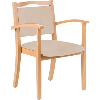 einrichtungsdesign24 Armlehnstuhl Stoff Creme