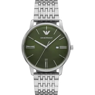 Emporio Armani Herren Emporio Armani Minimalistische Uhr Emporio-AR11644 - Grün, Silber