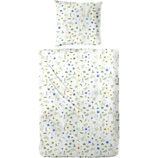 Primera Soft-Seersucker Wildflower Baumwolle Bunt 135 x 200 cm + 2 x 80 x 80 cm