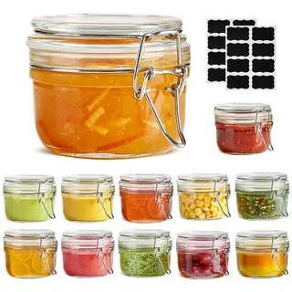 ComSaf 120ml Einmachglas klein (12er Pack) – luftdichte Gewürzgläser, kleine Gläser mit Deckel für Marmelade, Gewürze & DIY – Gläser für Gewürze