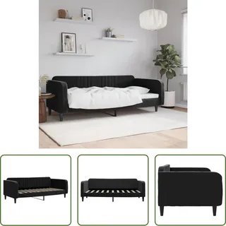 The Living Store Tagesbett Schwarz 90x190 cm Samt - Schwarz