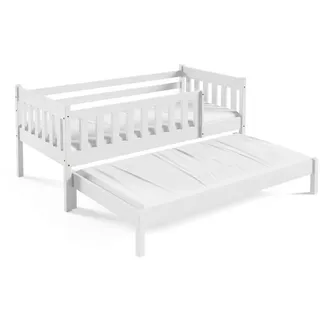 masseno Kinderbett Stella 80 x 160 cm Kiefer massiv weiß
