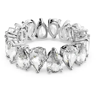 Swarovski Vittore Pear Ring, Rhodinierter Damenschmuck mit Funkelnden, Weißen Swarovski Kristallen