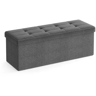 Songmics Polsterbank mit Stauraum 38 cm x 110 cm x 38 cm Grau