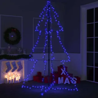 The Living Store Weihnachtsbaum in Kegelform 240 LEDs Indoor Outdoor 118x180 cm - Blau