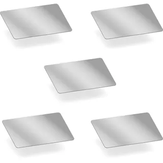 MAGATI Handspiegel - doppelseitiges, ultraflaches, kompakter Spiegel aus Kunststoff für Geldbörse und Tasche, Kleiner Kosmetikspiegel, Schminkspiegel 8x4.5cm, 5 Stück