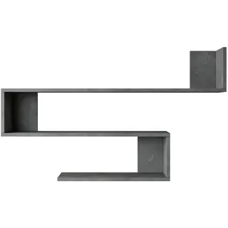 [en.casa] Kitee Wandregal 120 x 15 x 72 cm Grau