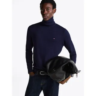 Tommy Hilfiger Pima CASHMERE ROLL Neck mit Rollkragen, blau (desert sky), XXL