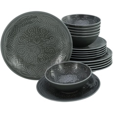 Bild CreaTable, Orient Mandala, Geschirrset, Teller Set aus Porzellan, spülmaschinen- und mikrowellengeeignet, Made in Europe