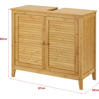 [en.casa] Bambus Waschbeckenunterschrank Värmdö 60x67x30cm