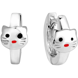 FIRETTI Paar Creolen »Schmuck Geschenk Silber 925 Katzen«, bunt