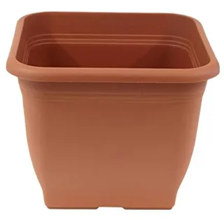 greemotion Pflanzkübel Pia Terrakotta - Blumentopf 23x23cm - 7L Blumenkübel eckig - Übertopf UV-beständiger Kunststoff - Pflanztopf frostsicher - Pflanzgefäß mit Bodenlöchern - Pflanzen-Zubehör