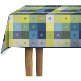d-c-fix Wachstuchtischdecke Victor blau 1,5 m x 2,50 m | Tischtuch im Vintage-Stil für den Küchen-, Ess- oder Gartentisch – lebensmittelecht, abwaschbar & wasserdicht