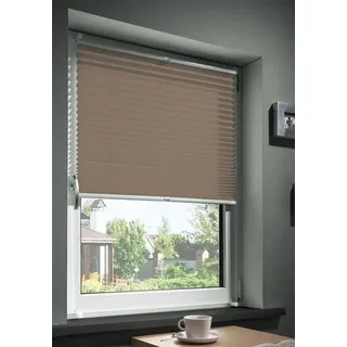 80x210 cm Plissé-Jalousie in Taupe ohne Bohren - Rollos für Innen inkl. Klemdragern - Sonnenschutz mit Sichtschutz für Fenster und Türen - Taupe