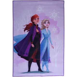 Disney Heimteppich für Kinder, offiziell lizenziert, für Kinderzimmer, Spielzimmer, rutschfest, waschbar, Eiskönigin, 80 x 120 cm