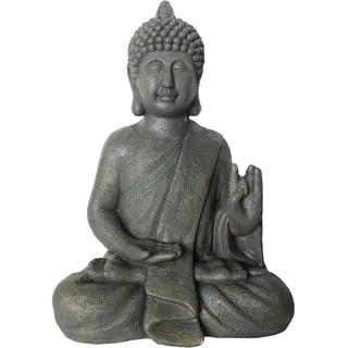 Relaxdays Buddha Figur sitzend 52 cm Anthrazit