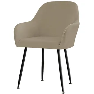 EBETA Bezug für Muschelsessel Samt Stuhlhussen Stuhlbezug mit Armlehnen Elastisch Sesselbezug Stuhlüberwürfe Hussen für Bürostuhl Stuhlabdeckung (Khaki, 2 Stück)