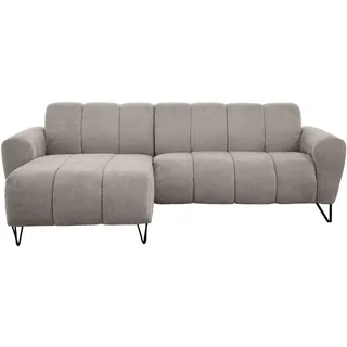 Beautysofa Ecksofa Volare Mini ohne Schlaffunktion dunkelbeige links, Storm-Stoff , Beige , Metall , L-Form , 256x165 cm , Wohnzimmer, Sofas & Couches, Wohnlandschaften, Ecksofas