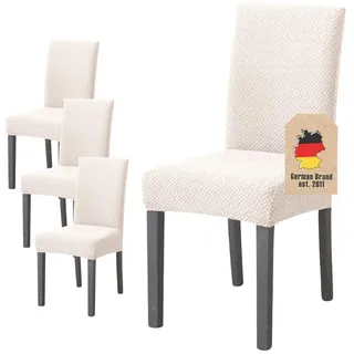Stuhlbezug (4-tlg. Set) , Beige , Kunststoff , 1x38 cm , Heimtextilien, Bezüge, Stuhlhussen