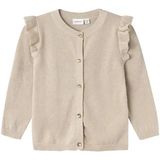 Name IT Mädchen Nmfabinne Ls Knit Card Noos Strickjacke, Peyote/Detail:Tone In Tone Lurex, 110 EU
