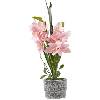 Homescapes Kunstblume Orchidee rosa im Deko-Topf, 58 cm