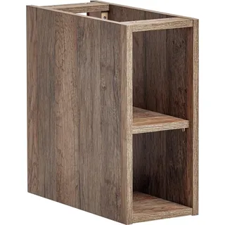 Badezimmerschrank für Waschtisch 20 cm Eiche Vintage mit Ablage - Naturbelassen, Braun