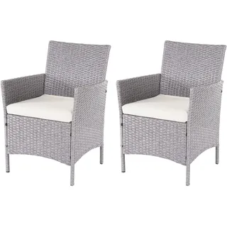 MCW Poly-Rattan Sessel Halden 59 x 60 x 83 cm grau/creme 2 St.