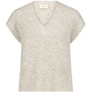 Pullunder CARTOON "Strickpullunder mit V-Ausschnitt", Damen, Gr. 42, beige (light beige melange), Obermaterial: 50% Polyester PES. 20% Polyacryl PAN. 18% Polyamid PA. 10% Wolle WO. 2% Elasthan EL., Pullover Pullunder