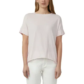 T-Shirt S.OLIVER, Damen, Gr. 46, rose, Web, Obermaterial: 100% Baumwolle, unifarben, relaxed fit normal, Rundhals, Bündchen, Shirts T-Shirt, mit offenem Saum