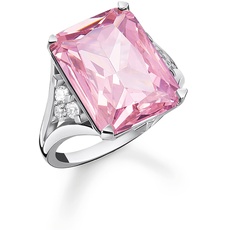 Bild Damen Ring aus Sterling-Silber mit Zirkonia-Steinen in Weiß und Pink, Gr. 54,