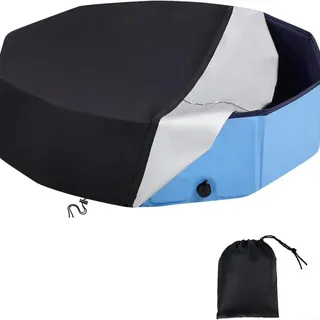 Evenoonest Faltbare Hunde-Poolabdeckung, robuster 210D-Oxford-Schwimmbaddeckel für Kinder und Haustiere, rund, aufblasbar, Schmutzschutz, 1 Set (210 x 30 cm)