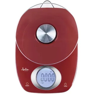 JATA HOGAR HBAL1207 Digitale Küchenwaage, bis zu 5 kg, hohe Präzision, Tara-Funktion, Anzeige für Übergewicht und niedrigen Akku, Maße: 15 x 21,5 x 4,5 cm