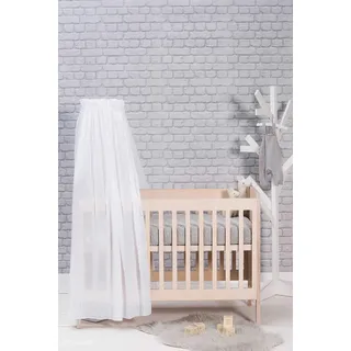 jollein - Betthimmel Vintage "White" 155cm - Rosa Baldachin für Babys & Kinder - Himmel für Babybetten - Bett Schleier weiß - Schlafzimmerdekoration - Moskitonetz