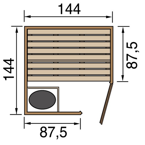 Bild von Massivholz-Elementsauna Laukkala 1 Sparset 3,6 kW OS