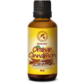 Duftmischung Zimtöl-Orangenöl 50 ml - Ätherische Öle für Diffuser - Cinnamomum Zeylanicum - Citrus Sinensis - Rein & Natürlich - Aromatherapie Öle - Duftlampe Öl - Ölmischung - Zitrus Duft