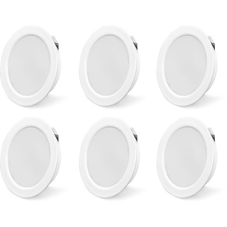 KYOTECH 6er Set LED Möbelleuchte 230V,3.5W LED IP44 G4 15mm Flache Möbel Einbaustrahler in Edelstahl gebürstet Optik,4000K Naturweiß,Küchenhaube Leuchte,Badleuchte Einbauspot