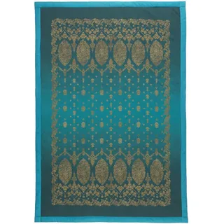 BASSETTI Gold Decor Plaid aus 100% Baumwolle in der Farbe Smaragdgrün V1, Maße: 135X190 cm - 9333419
