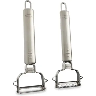 Gigant® Schäler Set 2-teilig – Multi Gemüseschäler & Julienne Schäler aus Edelstahl – Spargelschäler, Kartoffelschäler, Gemüse Hobel für Salate & Wok – spülmaschinenfest