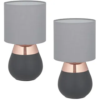 Relaxdays Tischlampe Grau 2 St.