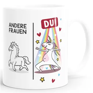 MoonWorks® Kaffee-Tasse Liebe lustig Einhorn Geschenk Andere Frauen Du Valentinstag Frau Freundin Weiss standard