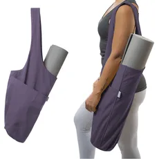 Yogiii Yogamatte Tasche | Die ORIGINAL YogiiiTote | Yogatasche für Yogamatte mit großer Seitentasche und Reißverschlusstasche | Passend für die meisten Mattengrößen