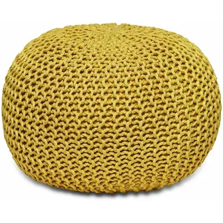 Sitzpuff Sitzpouf Sitzhocker Bodenkissen Ottonmane extra hoch Gelb Baumwolle