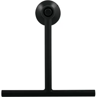 Spirella Duschabzieher Badezimmerwischer Bad-und Duschwischer mit Saugnapf Wandaufhänger-Kunststoff-22x23cm-Schwarz, Black, Unique