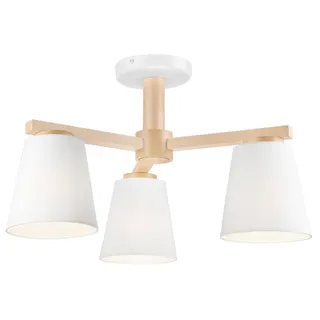 Hängeleuchte , Weiß Hochglanz , Holz, Metall, Textil , Eiche , 45x32x45 cm , Made in Europe, Europäischer Sicherheitsstandard , Lampen & Leuchten, Innenbeleuchtung, Hängeleuchten, Pendelleuchten