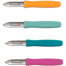 Arcos Set mit 4 farbigen Kartoffelschälern | 4-teiliges Messer | Kartoffelschälmesser | Edelstahl | Klinge 60 mm | spülmaschinenfest | umweltfreundliche Verpackung | mehrfarbig