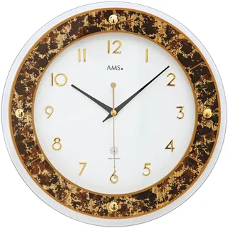 AMS Funk-Wanduhr, Funkwerk, D31x4cm, 5853 - Schwarz