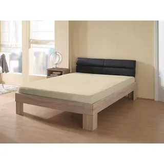 Spannbettlaken KUM "Frottee-Stretch Spannbetttuch", beige (natur), L:200cm, Frottee, Obermaterial: 80% Baumwolle, 20% Polyester, Bettlaken, Spannbettlaken, bis ca. 30 cm Matratzenhöhe